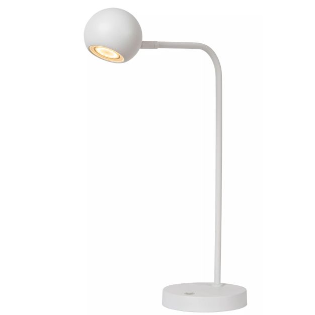 Lucide Comet - wiederaufladbare Tischleuchte - 30,2 x 15 x 49,6 cm - 3 Stufen Dimmer - 3W dimmbare LED inkl. - weiß