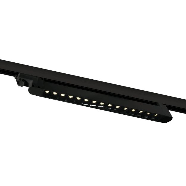 ONE Light Adjustable LED Linear Track Light - Stromschienenstrahler - 3-Phasen-Schienensystem - 48 x 3,3 x 4,5 cm - 15 x 1W LED inkl. - schwarz