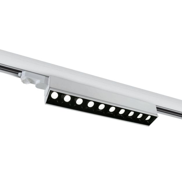ONE Light Adjustable LED Linear Track Light - Stromschienenstrahler - 3-Phasen-Schienensystem - 58 x 6 x 8 cm - 10 x 5W LED inkl. - weiß - warmweiße Lichtfarbe