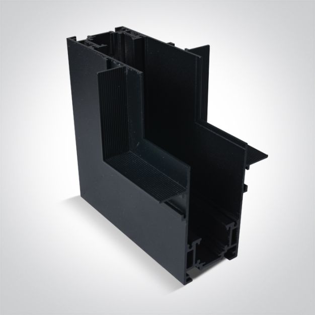 ONE Light Magnetschienensystem MAXI - vertikales Eckeinbau-Profil für 12 mm Gipskartonplatten - 11 x 7,5 x 5 cm - schwarz