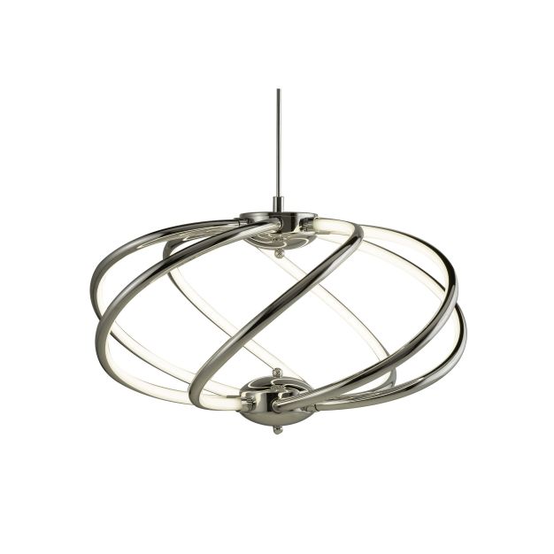 Searchlight Bardot - Pendelleuchte - Ø 51 x 150 cm - 42W dimmbare LED inkl - chrom und weiß