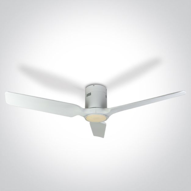 ONE Light White Body - Deckenventilator mit Licht und Fernbedienung - Ø 132 x 27 cm - weiß