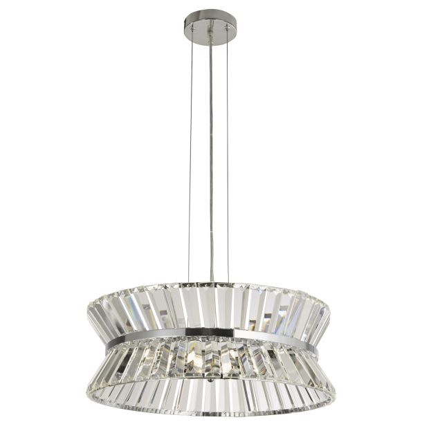 Searchlight Uptown - Decken-Pendelleuchte - Ø 50 x 150 cm - Chrom und transparent