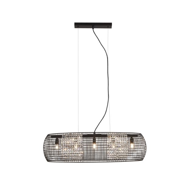 Searchlight Cage - Pendelleuchte - 77 x 30 x 150 cm - mattschwarz