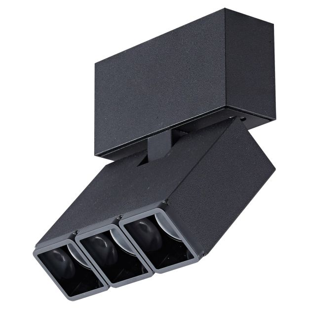 VK Lighting Triton - Aufbaustrahler - 9,5 x 3 x 11 cm - 6W LED inkl. - schwarz