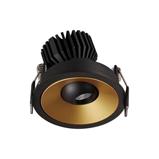 VK Lighting Chonefto - Einbaustrahler - Ø 84 mm, 75 mm Einbaumaß - 7W LED inkl. - schwarz/gold
