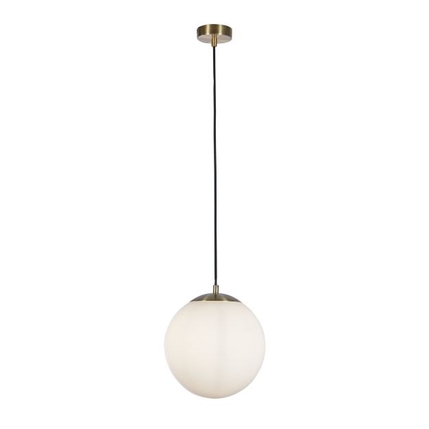 Searchlight Atom II - Pendelleuchte - Ø 30 x 120 cm - Messing satiniert und Opal
