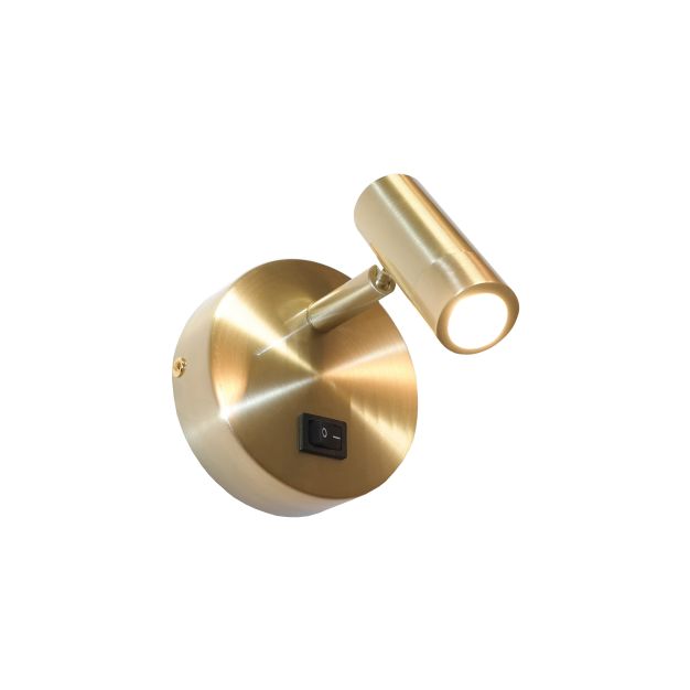 Artdelight Simply - wandleuchte mit schalter – 11,5 x 8 x 10 cm – 3W LED inklusive - matt gold