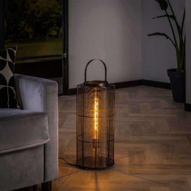 Vico Reach - Stehlampe - Ø 25 x 54 cm - Schwarz, Nickel