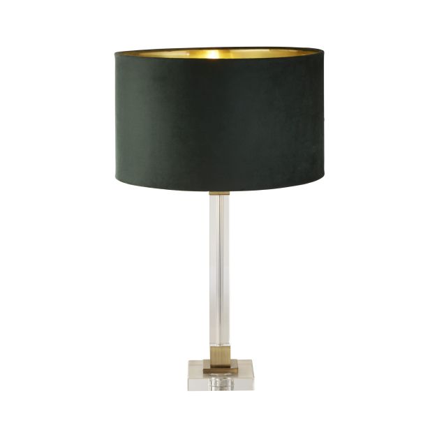 Searchlight Scarborough - Tischleuchte - Ø 40 x 67 cm - Messing, Gold und Grün
