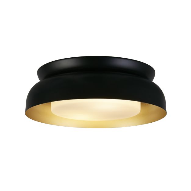 Searchlight Kendal - Deckenleuchte - Ø 37 x 12 cm - schwarz und gold