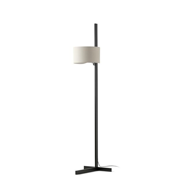 Faro Stand Up - Stehleuchte - 40 x 175 x 40 cm - mattschwarz und Leinen