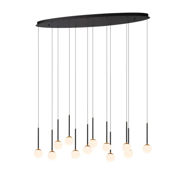 Lucide Calina - Hängeleuchte - 143,2 x 35 x 169,3 cm - 12 x 7,7W dimmbare LED inkl. - schwarz