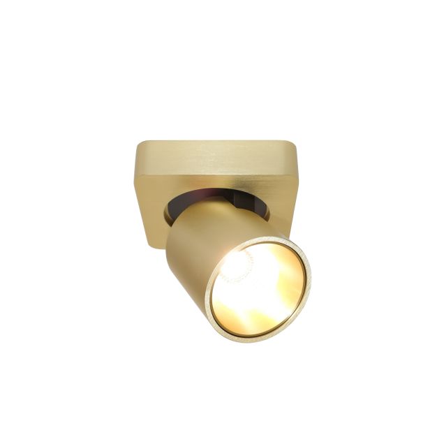 Artdelight Laguna - Aufbaustrahler 1L - 10 x 10 x 9,5 cm - 6W dimmbare LED inkl - gold gebürstet