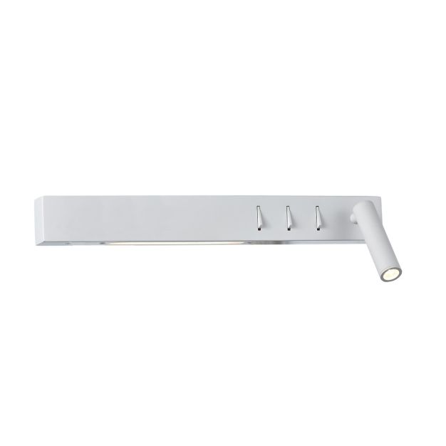 VK Lighting Bar - Wandleuchte mit Leselicht rechts - 40 x 17 x 5 cm - 3W + 2x6W LED inkl. - weiß