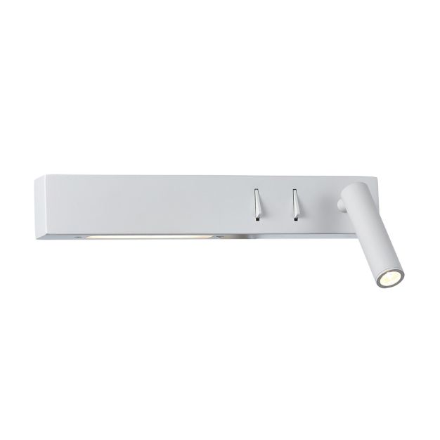 VK Lighting Bar - Wandleuchte mit Leselicht rechts - 30 x 17 x 5 cm - 3W + 6W LED inkl. - weiß