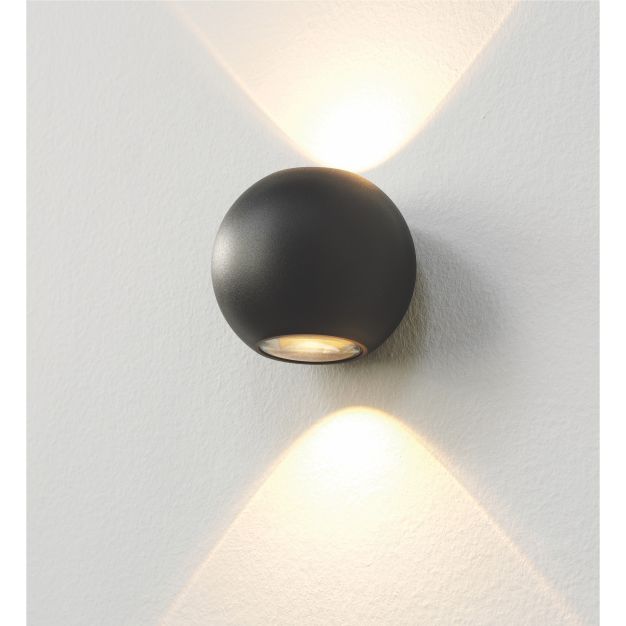 Artdelight Denver - Außenwandleuchte - Ø 10 cm - 2 x 4W dimmbare LED inkl. - IP54 - schwarz