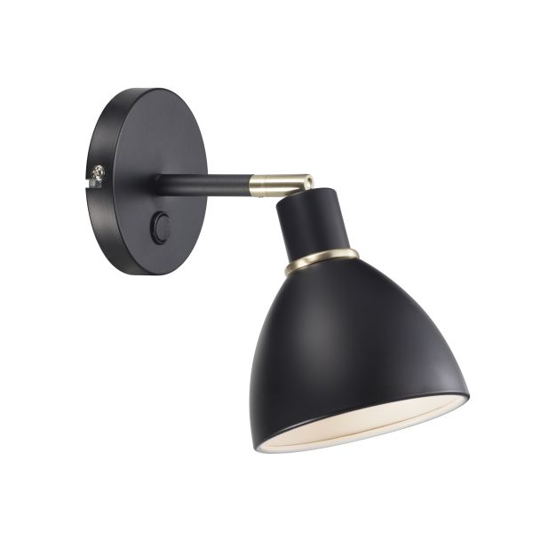 Nordlux Ray 12 - Wandleuchte mit Schalter - 12 x 20 cm - schwarz