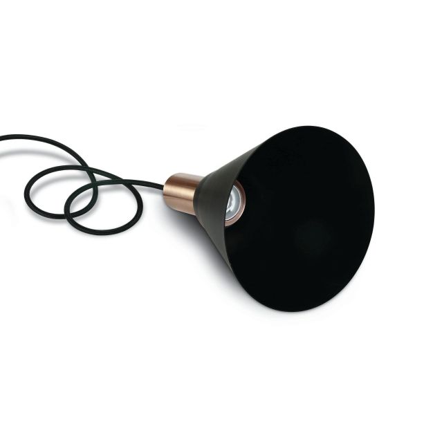 ONE Light E27 Pendelleuchte Cones - Hängeleuchte - Ø 15,3 x 222,8 cm - Kupfer und Schwarz