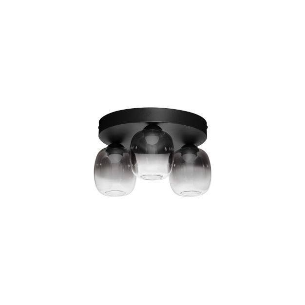 Nova Luce Kita - deckenleuchte - Ø 36 x 21 cm - 16W LED inkl. - Sand Schwarz und rauchglas
