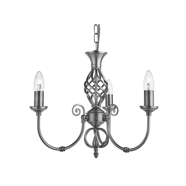 Searchlight Zanzibar - Kronleuchter - Ø 46 x 93 cm - satiniert silber