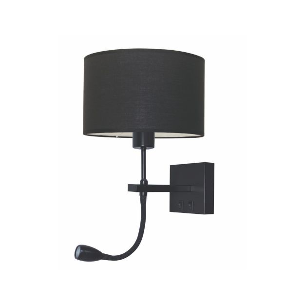 Artdelight Quad - Wandleuchte mit Doppelschalter - 18 x 11 x 11 cm - 3W LED inkl. - schwarz