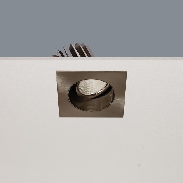 Artdelight Venice 2808 - Einbaustrahler - 80 x 80 mm, Ø 68 mm Einbaumaß - 8W dimmbare LED inkl. - IP44 - Stahl matt
