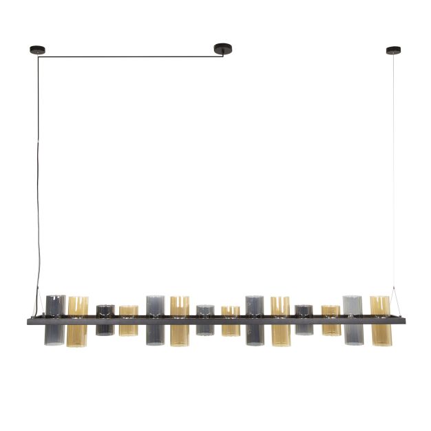 Vico Cylinder Mixed Glass - Hängeleuchte - 190 x 20 x 150 cm - schwarz