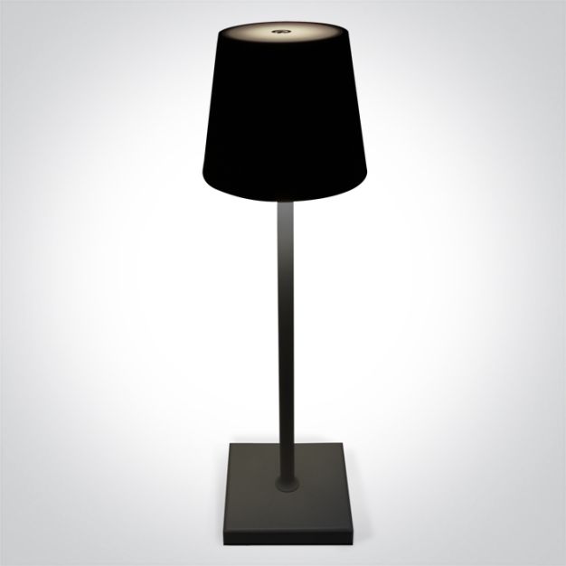 ONE Light Portable Trendy Light - wiederaufladbare Tischleuchte - Ø 11 x 38 cm - 3.5W dimmbare LED inkl. - IP54 - schwarz