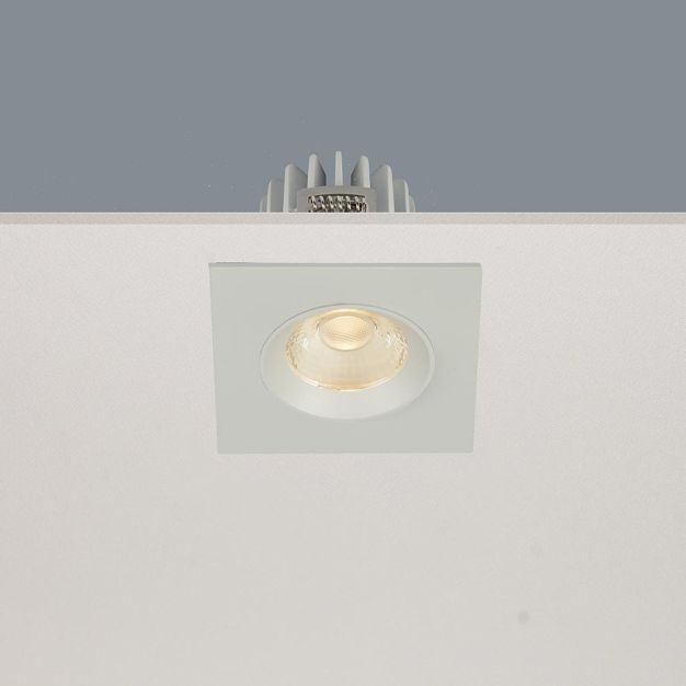 Artdelight Venice 2508 - Einbaustrahler - 80 x 80 mm, Ø 68 mm Einbaumaß - 8W dimmbare LED inkl. - IP44 - weiß