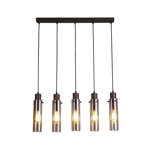 Searchlight Sweden II - Pendelleuchte - 68 x 120 cm - mokka und bernsteinfarben