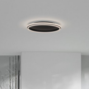 Nova Luce Willow - deckenleuchte - Ø 60 x 6 cm - 52W LED inkl. - sand schwarz
