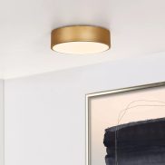 Lucide Unar - Deckenleuchte - Ø 20 x 5 cm - 12W dimmbare LED inkl - 3 Stufen Dimmer - matt gold