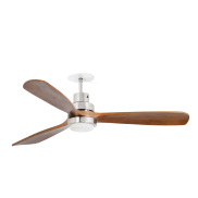 Faro Lantau L - Deckenventilator mit Licht und Einbaufassung - Ø 132 cm - Nickel matt und walnuss