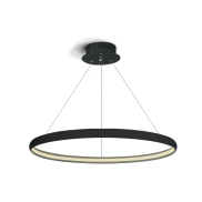 ONE Light LED Pendelleuchte Rings - Hängeleuchte - Ø 60 x 150 cm - 19W LED inkl - schwarz