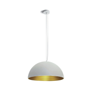 ONE Light Bowl Shade Pendelleuchte - Hängeleuchte - Ø 50 x 185 cm - Weiß und Messing