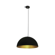 ONE Light Bowl Shade Pendelleuchte - Hängeleuchte - Ø 50 x 185 cm - Schwarz und Messing