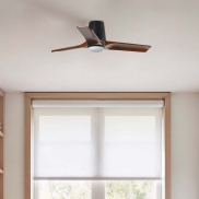Faro Heywood Tub S - deckenventilator mit licht - Ø 90 - matt schwarz und walnuss