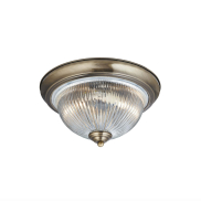 Searchlight Flush - Deckenleuchte - Ø 29 x 14,5 cm - IP44 - Messing antik