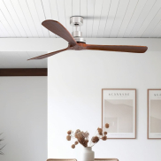 Faro Lantau XL - Deckenventilator - Ø 168 cm - Nickel matt und walnuss