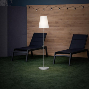 New Garden Lola slim 120 - wiederaufladbare Stehleuchte mit Solarpanel - RGB+W - Ø 26 x 119 cm - 4.6W dimmbare LED inkl. - IP65 - grau