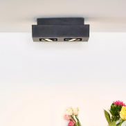 Lucide Xirax - Aufbaustrahler 2L - 14 x 25 x 8,8 cm - 2 x 5W dimmbare LED inkl. - dimmbar auf warm - schwarz
