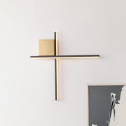 Nova Luce Cross - wandleuchte - 50 x 50 x 4 cm - 15W LED inkl. - gebürstetes gold und Sand schwarz