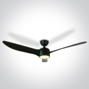 ONE Light Black Body - Deckenventilator mit Licht und Fernbedienung - Ø 132 x 35 cm - 22W LED inkl. - schwarz