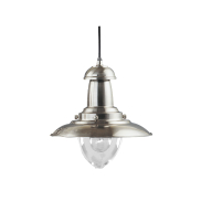 Searchlight Fisherman - Pendelleuchte - Ø 32 x 120 cm - satiniert silber