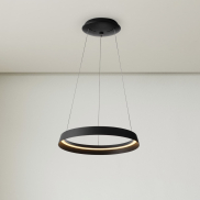 Nova Luce Ormi - Hängelampe - Ø 45 x 150 cm - 38W dimmbar LED inkl. - Sand schwarz