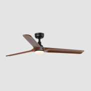 Faro Heywood L - Deckenventilator mit Licht - Ø 132 cm - matt schwarz und dunkle walnuss