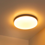 Lucide Biskit - Deckenleuchte mit Bewegungssensor - Ø 40 x 7,5 cm - 36W LED inkl. - IP44 - schwarz