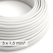 Creative Cables - 3x1,5mm² Textilkabel - pro 100 cm - weiß