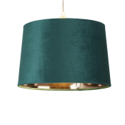 Searchlight Lampenschirm Trommel - Ø 30 x 20 cm - smaragdgrün und Gold